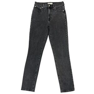 Madewell Tall Perfect Vintage Jeans 25T Lunar Black Wash Stretch Retro 90s Goth